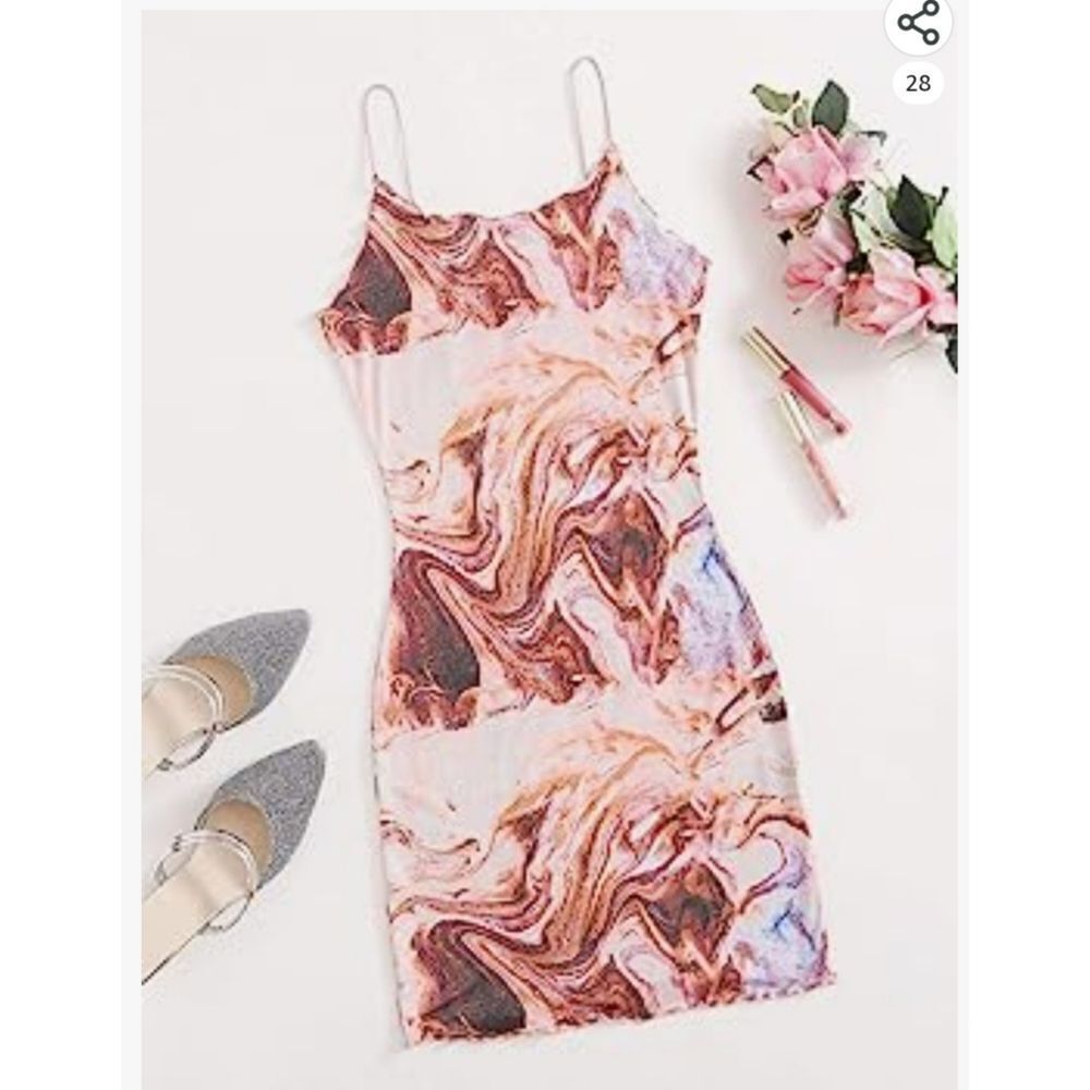 NWOT Marble Print Bodycon Dress